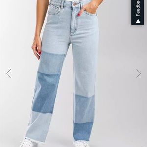 wrangler x billabong patch it high straight jean